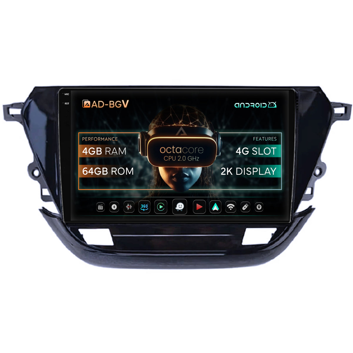 Navigatie Opel Corsa F (2019+), Android, V-Octacore / 4GB RAM + 64GB ROM, 9.5 Inch - AD-BGV9004+AD-BGRKIT380