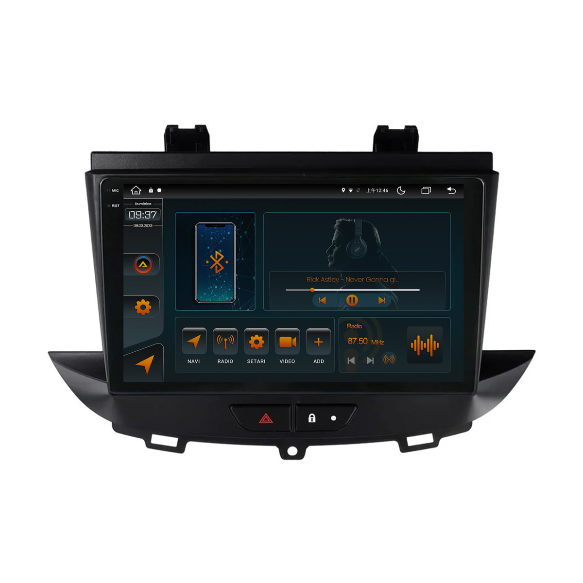 Navigatie Opel Grandland X / Opel Crossland X (2017-2021), Android, V-Octacore / 4GB RAM + 64GB ROM, 9.5 Inch - AD-BGV9004+AD-BGRKIT354