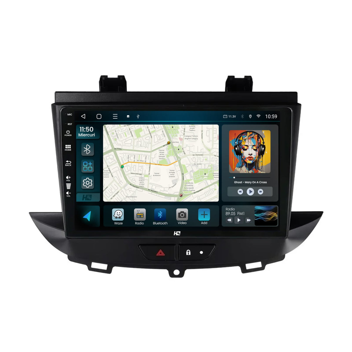 Navigatie Opel Grandland X / Opel Crossland X (2017-2021), 8GB RAM, Android, Octacore, Slot Sim 4G, DSP, GPS, Wi-FI, Carplay, Android Auto, USB, Bluetooth, Waze, Touchscreen, 9 Inch