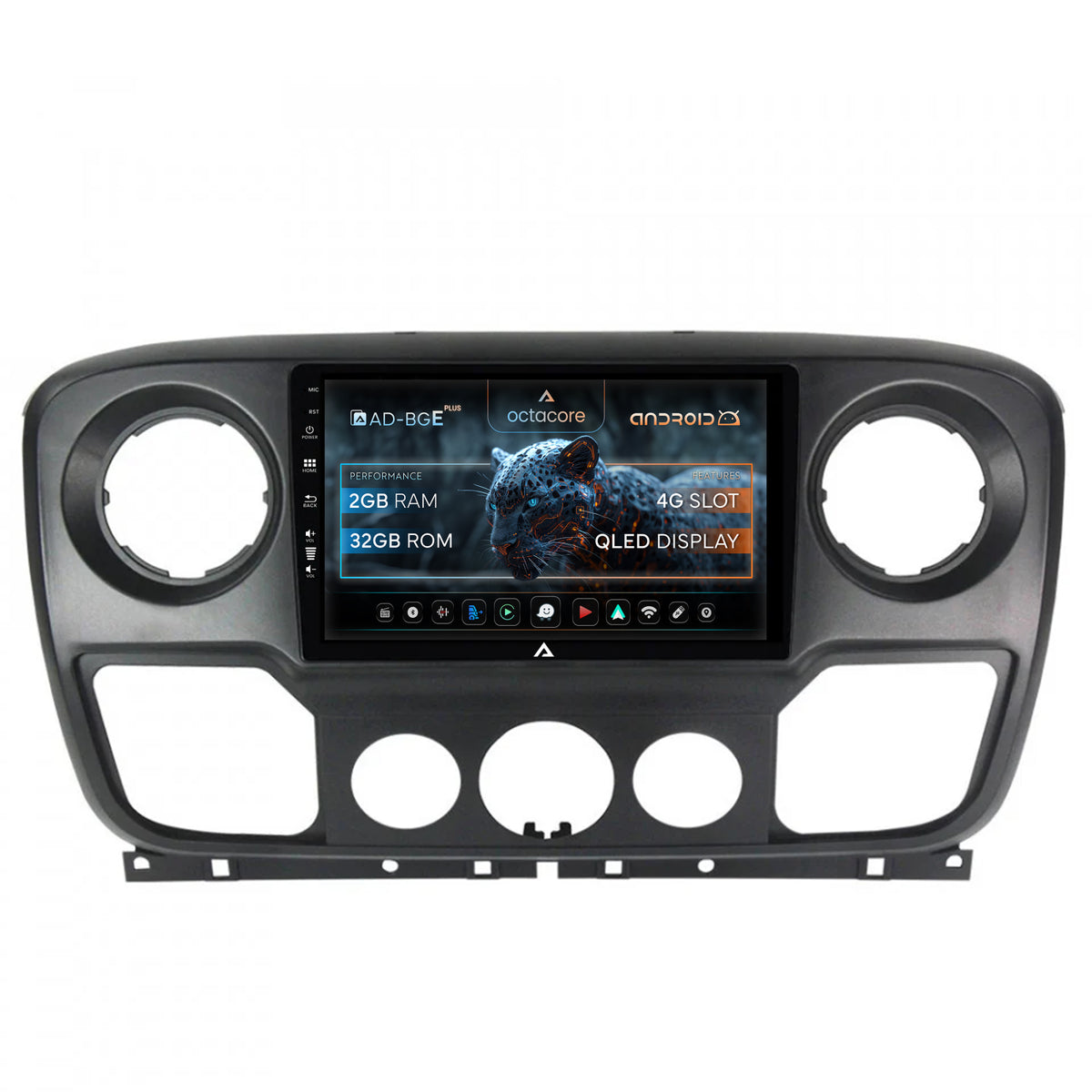 Navigatie Opel Movano / Renault Master / Nissan NV400 (2011-2021), Android, E-Octacore / 2GB RAM + 32GB ROM, 10.1 Inch - AD-BGE10002+AD-BGRKIT388V2