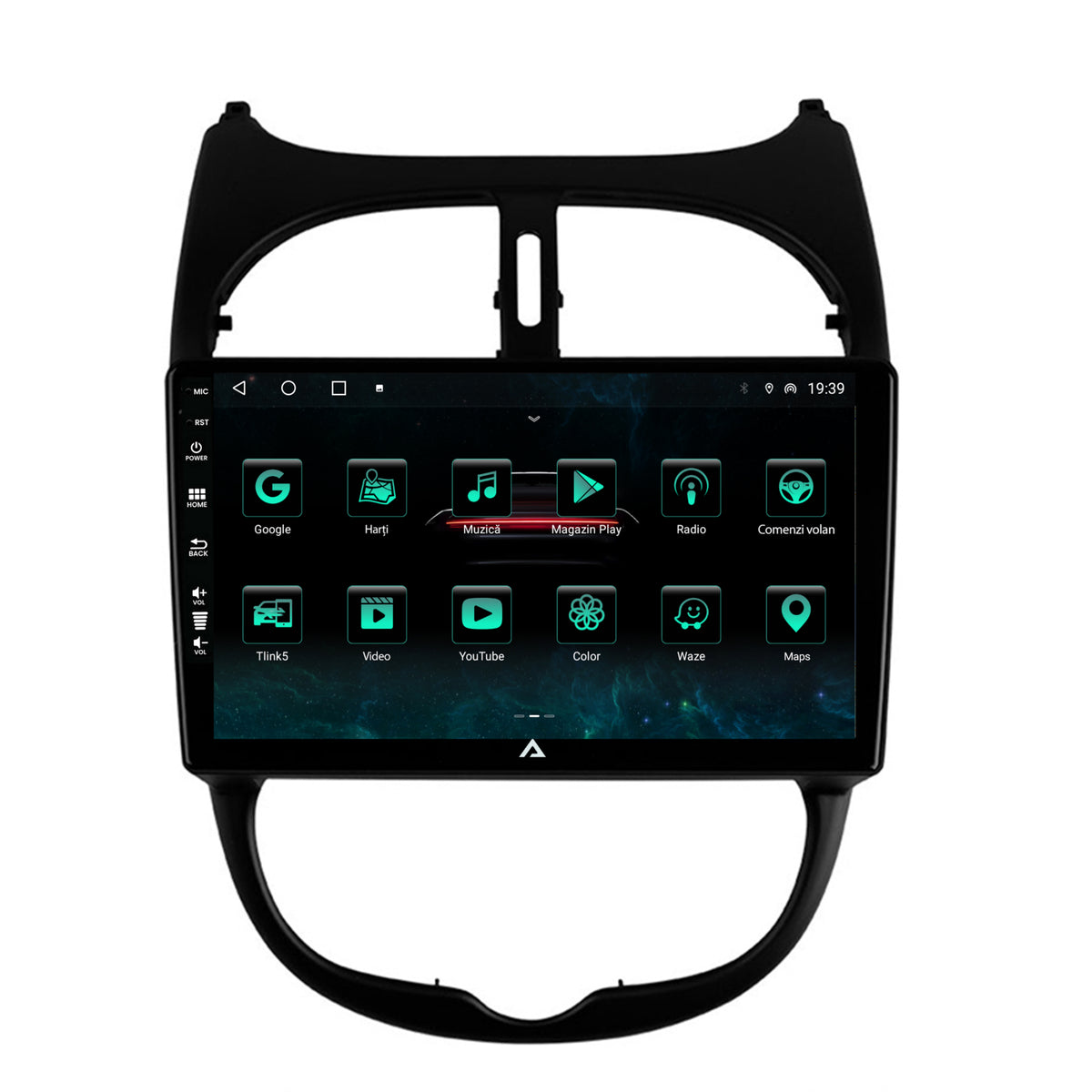 Navigatie Peugeot 206 (1998-2012), Android, A-Octacore / 4GB RAM + 64GB ROM, 9 Inch - AD-BGA9004+AD-BGRKIT262