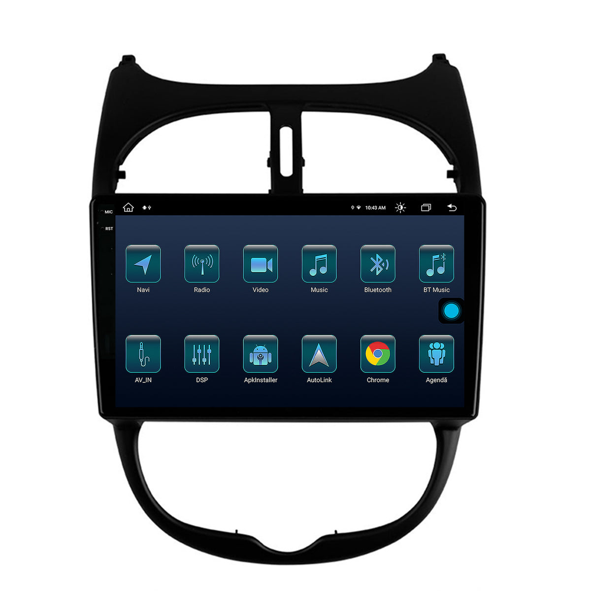 Navigatie Peugeot 206 (1998-2012), Android, X-Octacore / 8GB RAM + 256GB ROM, 9.5 Inch - AD-BGX9008+AD-BGRKIT262