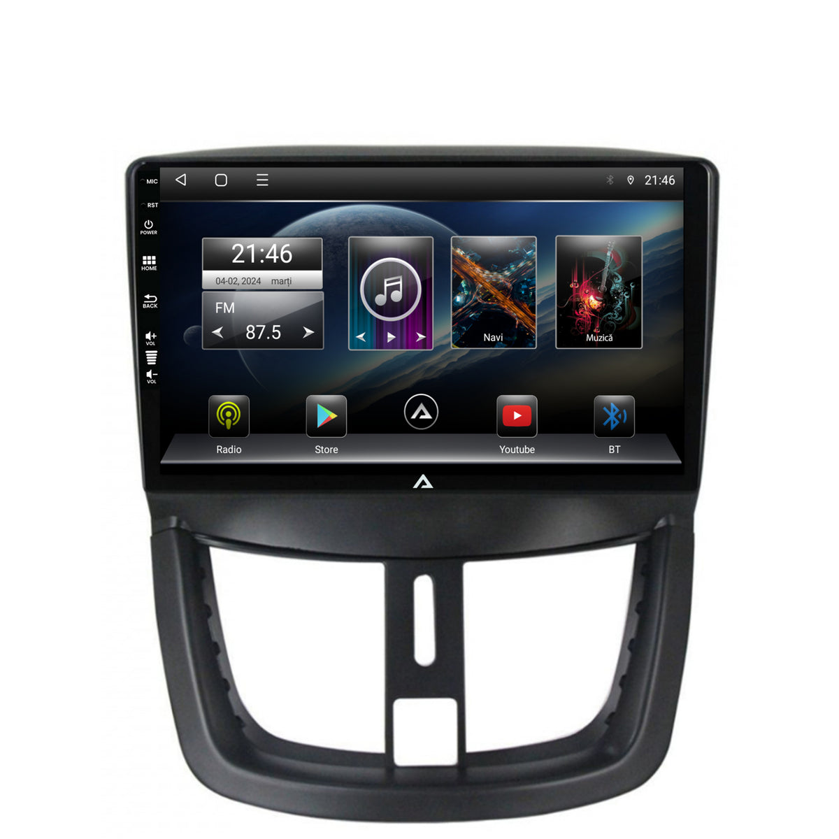 Navigatie Peugeot 207, Android, E-Octacore / 2GB RAM + 32GB ROM, 9 Inch - AD-BGE9002+AD-BGRKIT263
