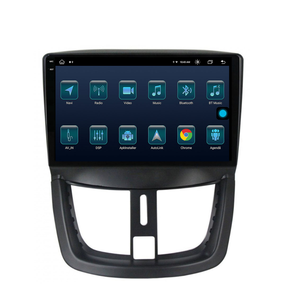 Navigatie Peugeot 207, Android, X-Octacore / 8GB RAM + 256GB ROM, 9.5 Inch - AD-BGX9008+AD-BGRKIT263