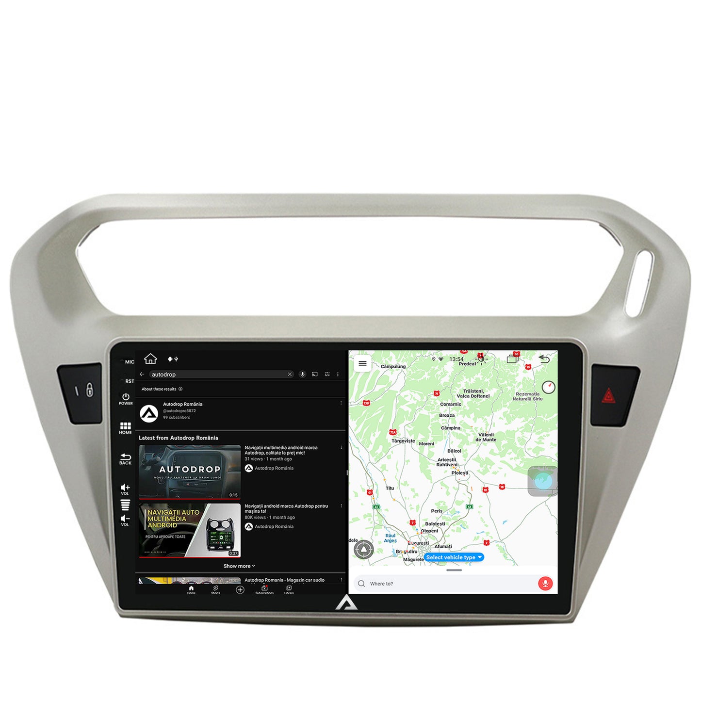 Navigatie Peugeot 301 / Citroen C-Elysee, Android, Z-Octacore / 8GB RAM + 256GB ROM, 9 Inch - AD-BGZ9008+AD-BGRKIT255