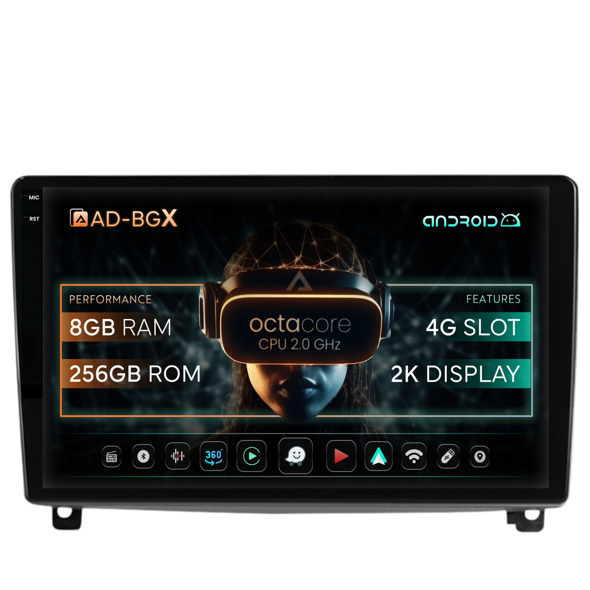 Navigatie Peugeot 407 (2004-2011), Android, X-Octacore / 8GB RAM + 256GB ROM, 9.5 Inch - AD-BGX9008+AD-BGRKIT266V3