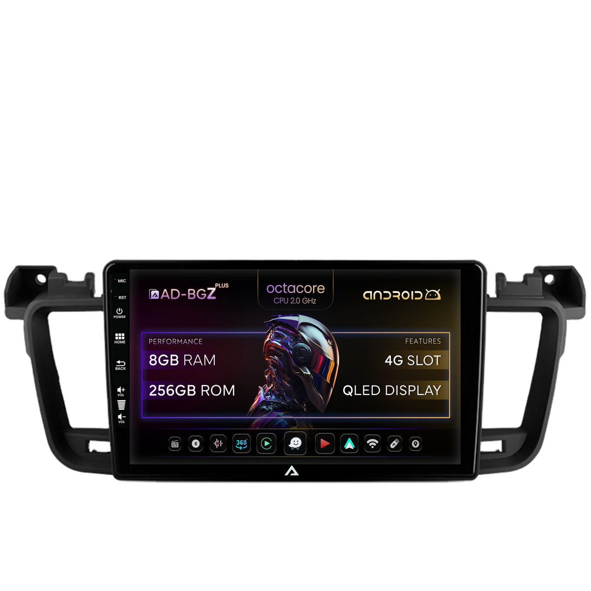 Navigatie Peugeot 508 (2010-2018), Android, Z-Octacore / 8GB RAM + 256GB ROM, 9 Inch - AD-BGZ9008+AD-BGRKIT264