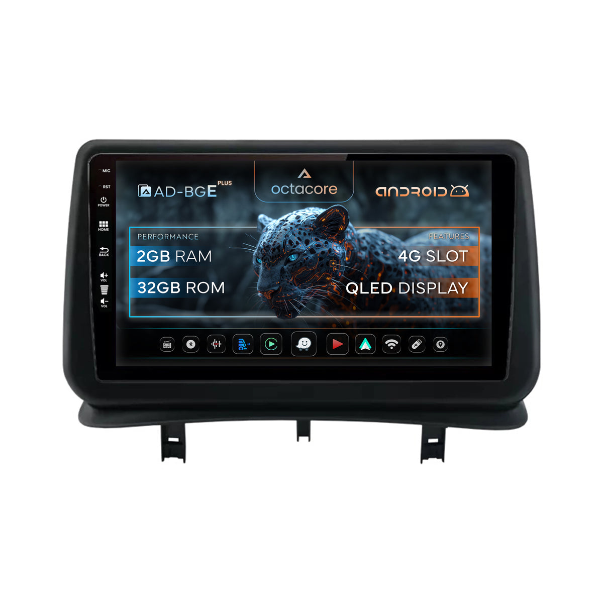 Navigatie Renault Clio 3 (2005-2013), Android, E-Octacore / 2GB RAM + 32GB ROM, 9 Inch - AD-BGE9002+AD-BGRKIT371V2