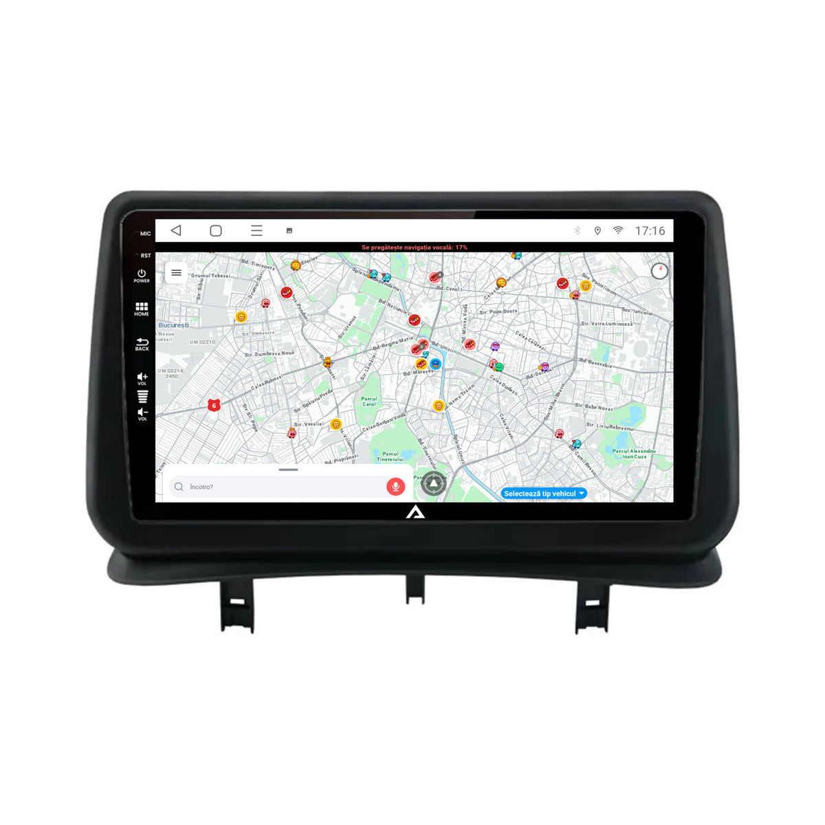Navigatie Renault Clio 3 (2005-2013), Android, A-Octacore / 4GB RAM + 64GB ROM, 9 Inch - AD-BGA9004+AD-BGRKIT371V2