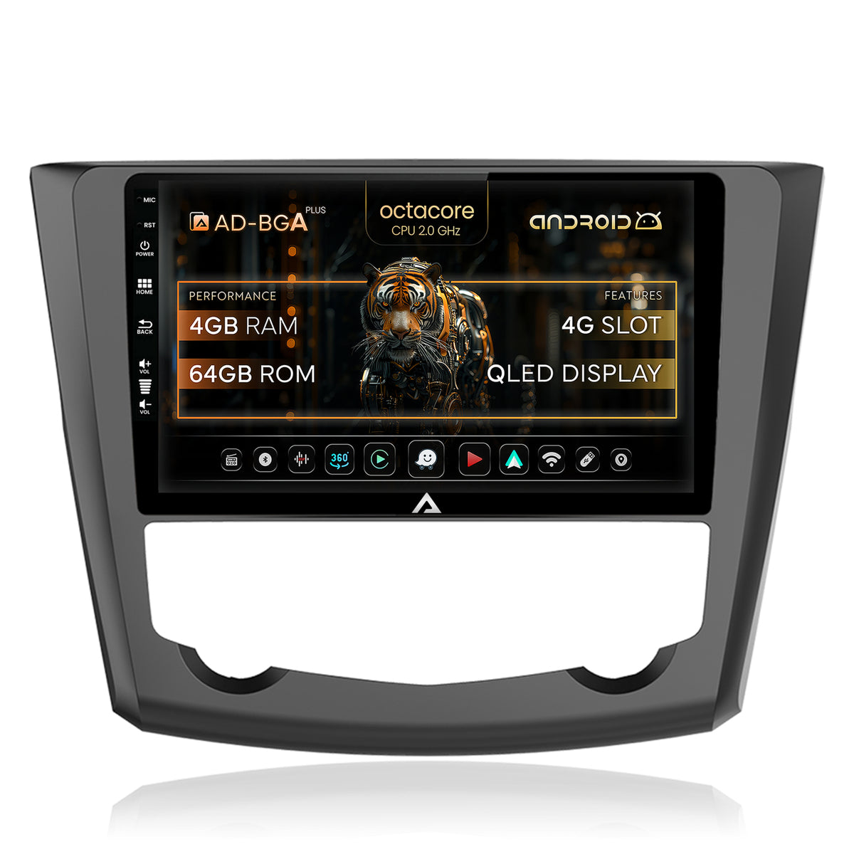 Navigatie Renault Kadjar, Android, A-Octacore / 4GB RAM + 64GB ROM, 9 Inch - AD-BGA9004+AD-BGRKIT364