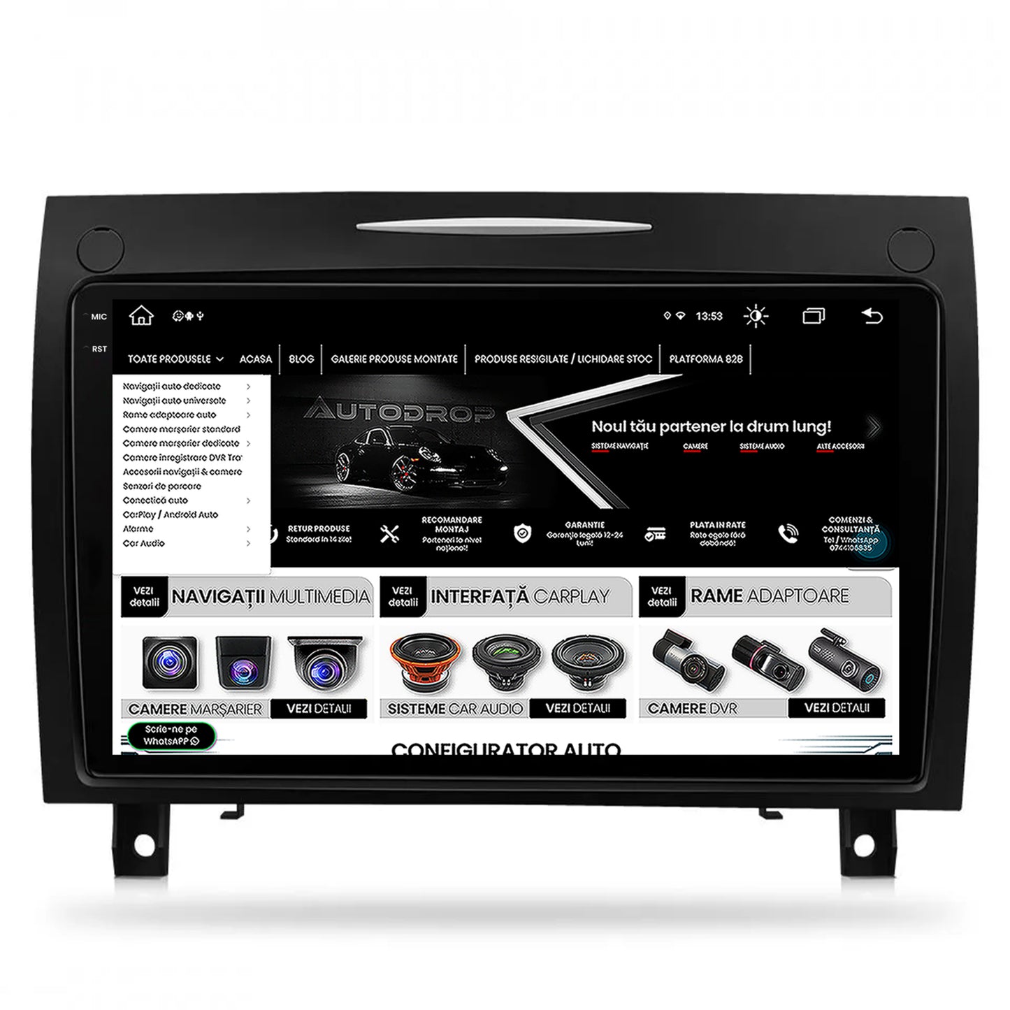 Navigatie Benz SLK (2006-2010), Android, V-Octacore / 4GB RAM + 64GB ROM, 9.5 Inch - AD-BGV9004+AD-BGRKIT406V2