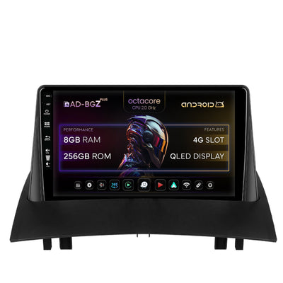 Navigatie Renault Megane 2 (2002-2009), Android, Z-Octacore / 8GB RAM + 256GB ROM, 9 Inch - AD-BGZ9008+AD-BGRKIT371