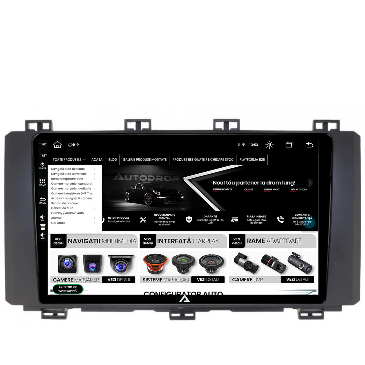 Navigatie Seat Ateca (2016-Prezent), Android, Z-Octacore / 8GB RAM + 256GB ROM, 9 Inch - AD-BGZ9008+AD-BGRKIT001