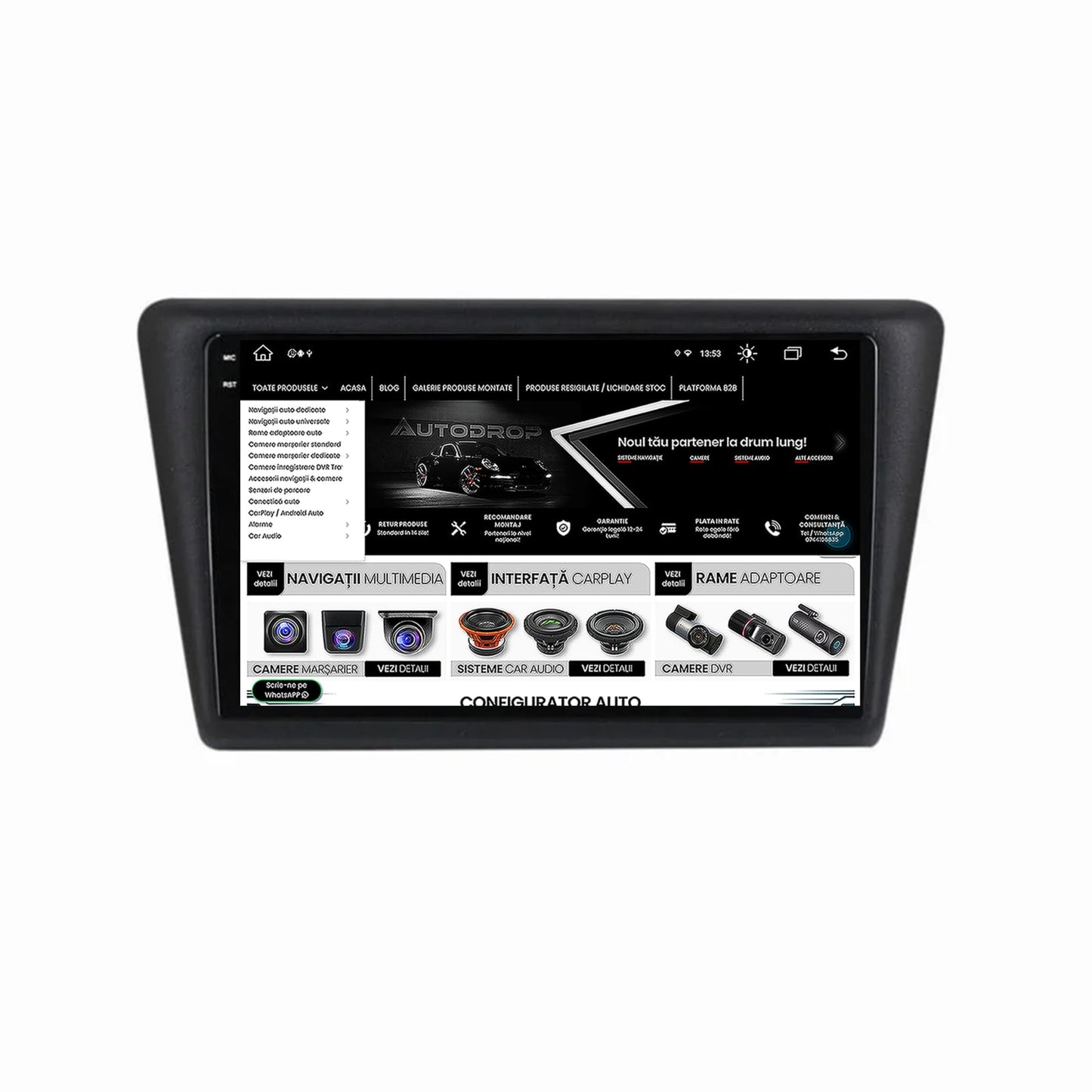 Navigatie Seat Toledo / Skoda Rapid (2012-2019), Android, X-Octacore / 8GB RAM + 256GB ROM, 9.5 Inch - AD-BGX9008+AD-BGRKIT026V2