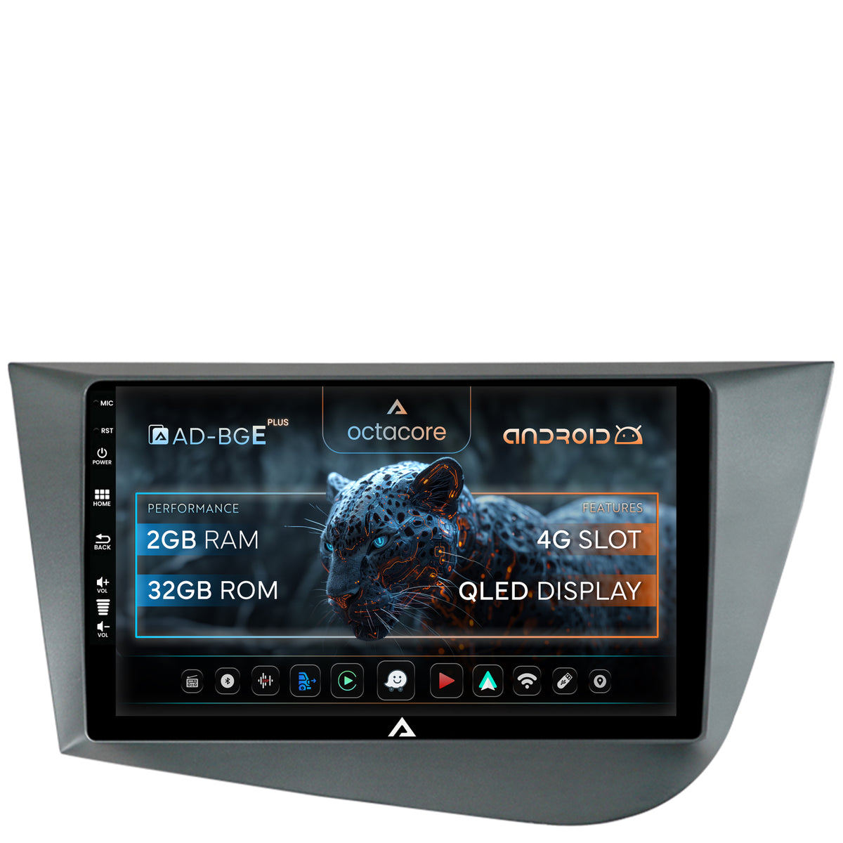 Navigatie Seat Leon (2005-2012), Android, E-Octacore / 2GB RAM + 32GB ROM, 9 Inch - AD-BGE9002+AD-BGRKIT052