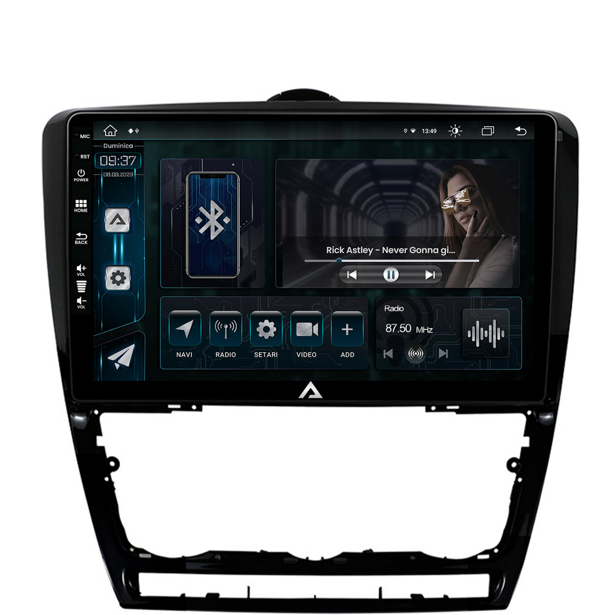 Navigatie Skoda Octavia 2, Android, Z-Octacore / 8GB RAM + 256GB ROM, 10.1 Inch - AD-BGZ10008+AD-BGRKIT048v2