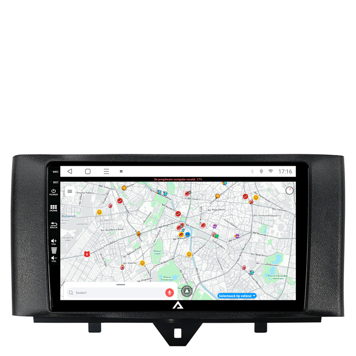 Navigatie Smart For Two (2010-2015), Android, P-Octacore / 2GB RAM + 32GB ROM, 9 Inch - AD-BGP9002+AD-BGRKIT409