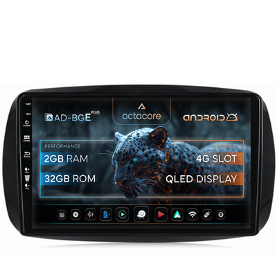 Navigatie Smart For Two (2016-Prezent), Android, E-Octacore / 2GB RAM + 32GB ROM, 9 Inch - AD-BGE9002+AD-BGRKIT412