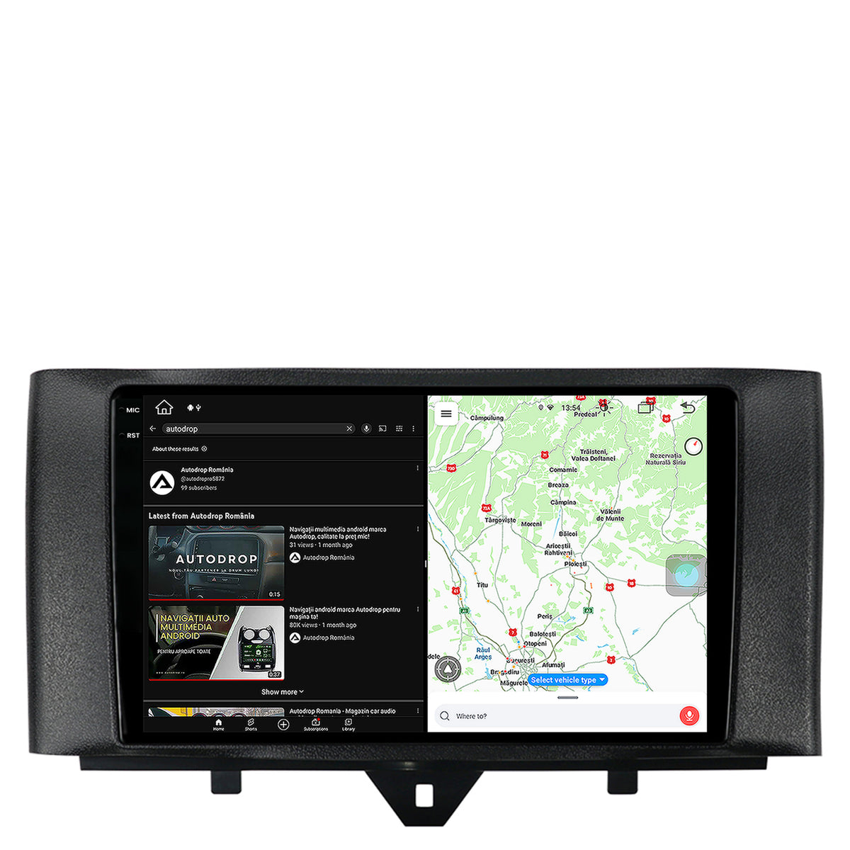 Navigatie Smart Fortwo (2010-2015), Android, X-Octacore / 8GB RAM + 256GB ROM, 9.5 Inch - AD-BGX9008+AD-BGRKIT409