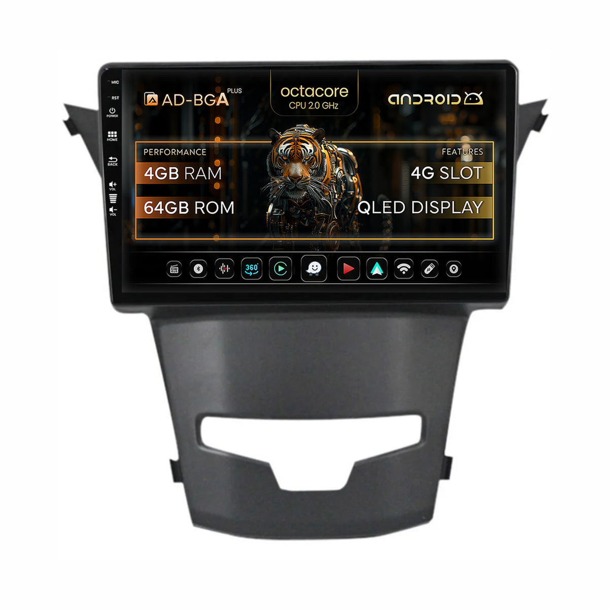 Navigatie Ssang Yong Korando (2013-2019), Android, A-Octacore / 4GB RAM + 64GB ROM, 9 Inch - AD-BGA9004+AD-BGRKIT441