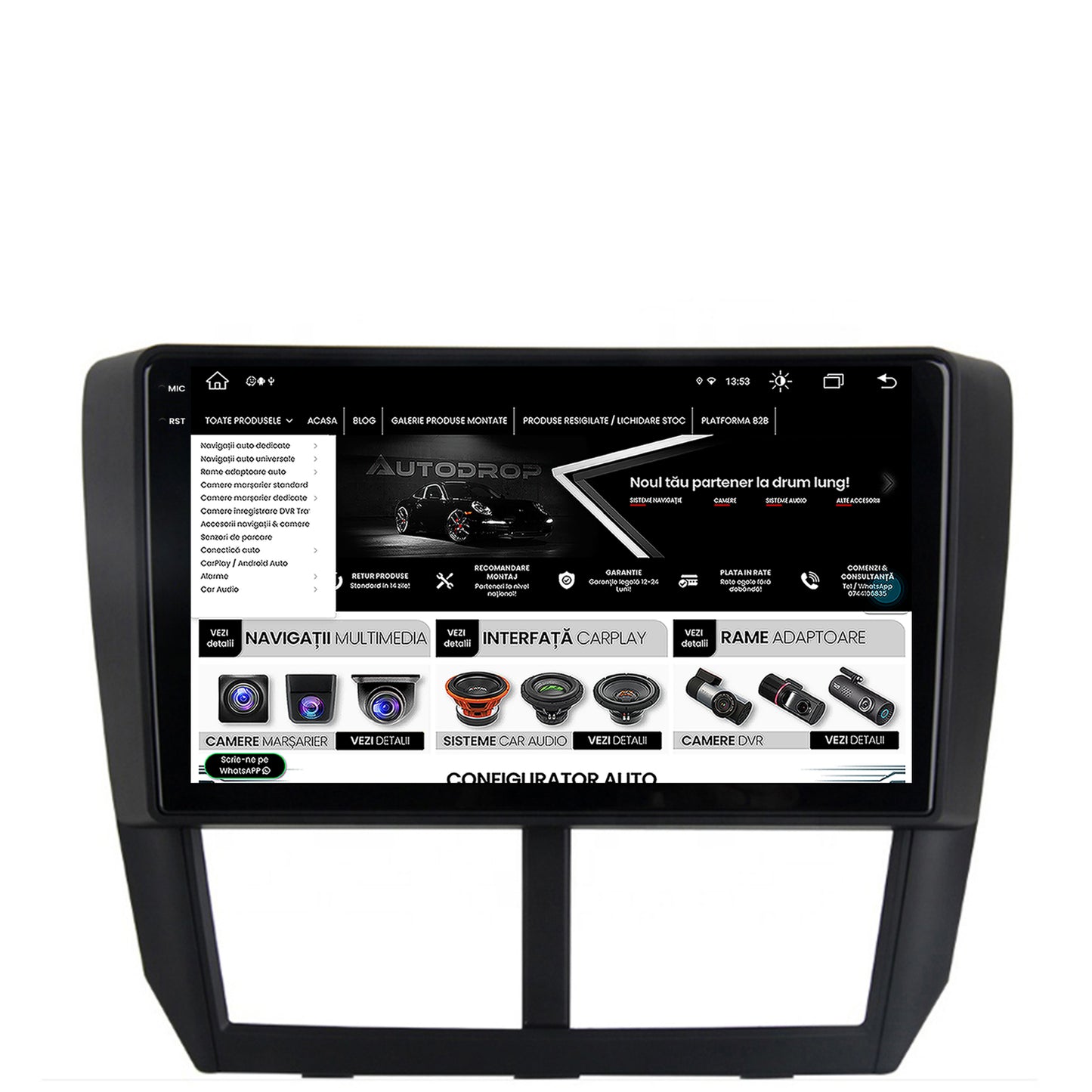Navigatie Subaru Forester (2007-2013), Android, V-Octacore / 4GB RAM + 64GB ROM, 9.5 Inch - AD-BGV9004+AD-BGRKIT333
