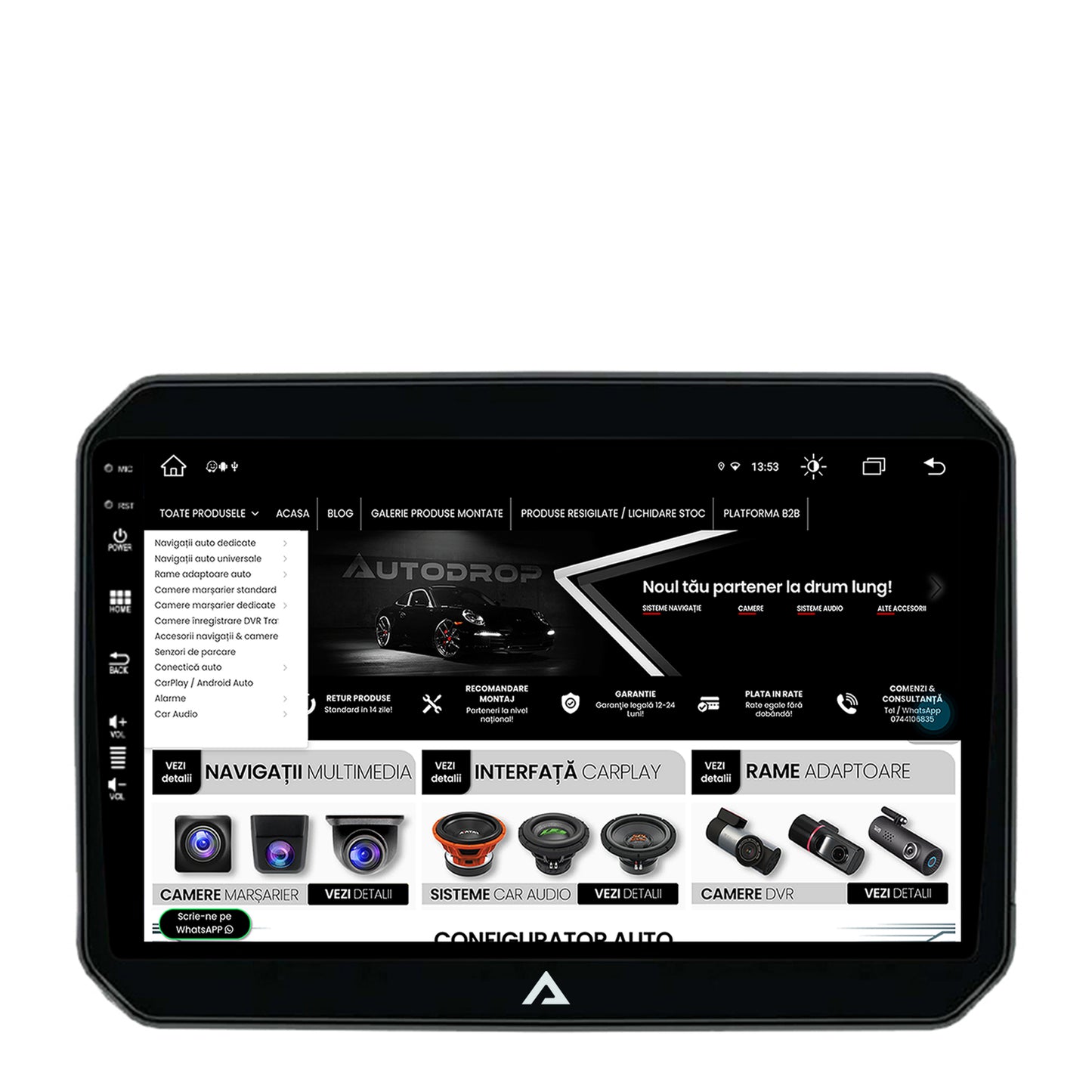 Navigatie Suzuki Ignis (2016+), Android, Z-Octacore / 8GB RAM + 256GB ROM, 9 Inch - AD-BGZ9008+AD-BGRKIT308