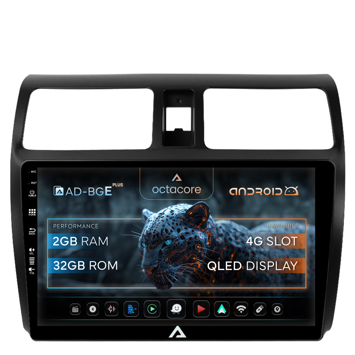 Navigatie Suzuki Swift (2003-2010), Android, E-Octacore / 2GB RAM + 32GB ROM, 10.1 Inch - AD-BGE10002+AD-BGRKIT301