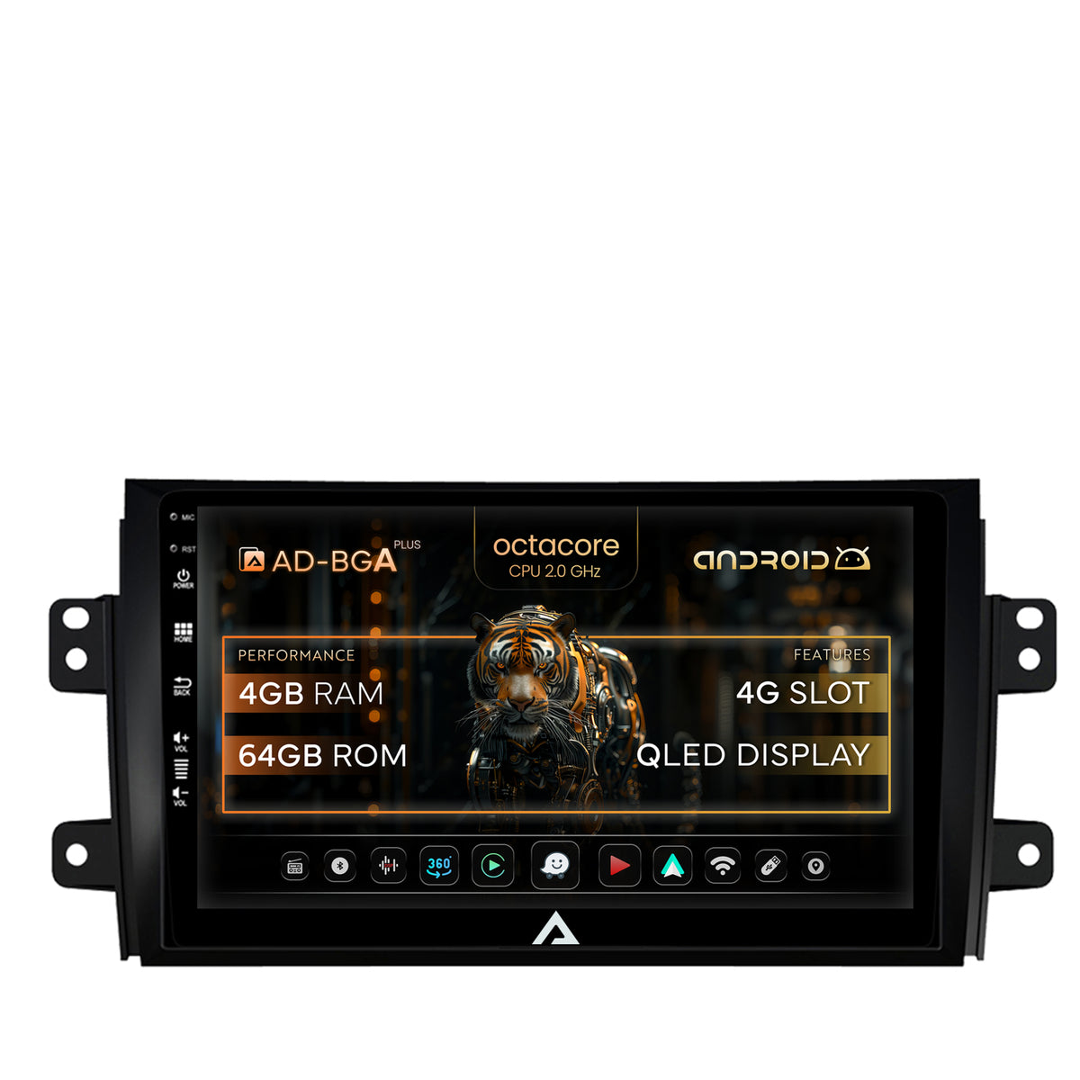 Navigatie Suzuki SX4 / Fiat Sedici, Android, A-Octacore / 4GB RAM + 64GB ROM, 9 Inch - AD-BGA9004+AD-BGRKIT307