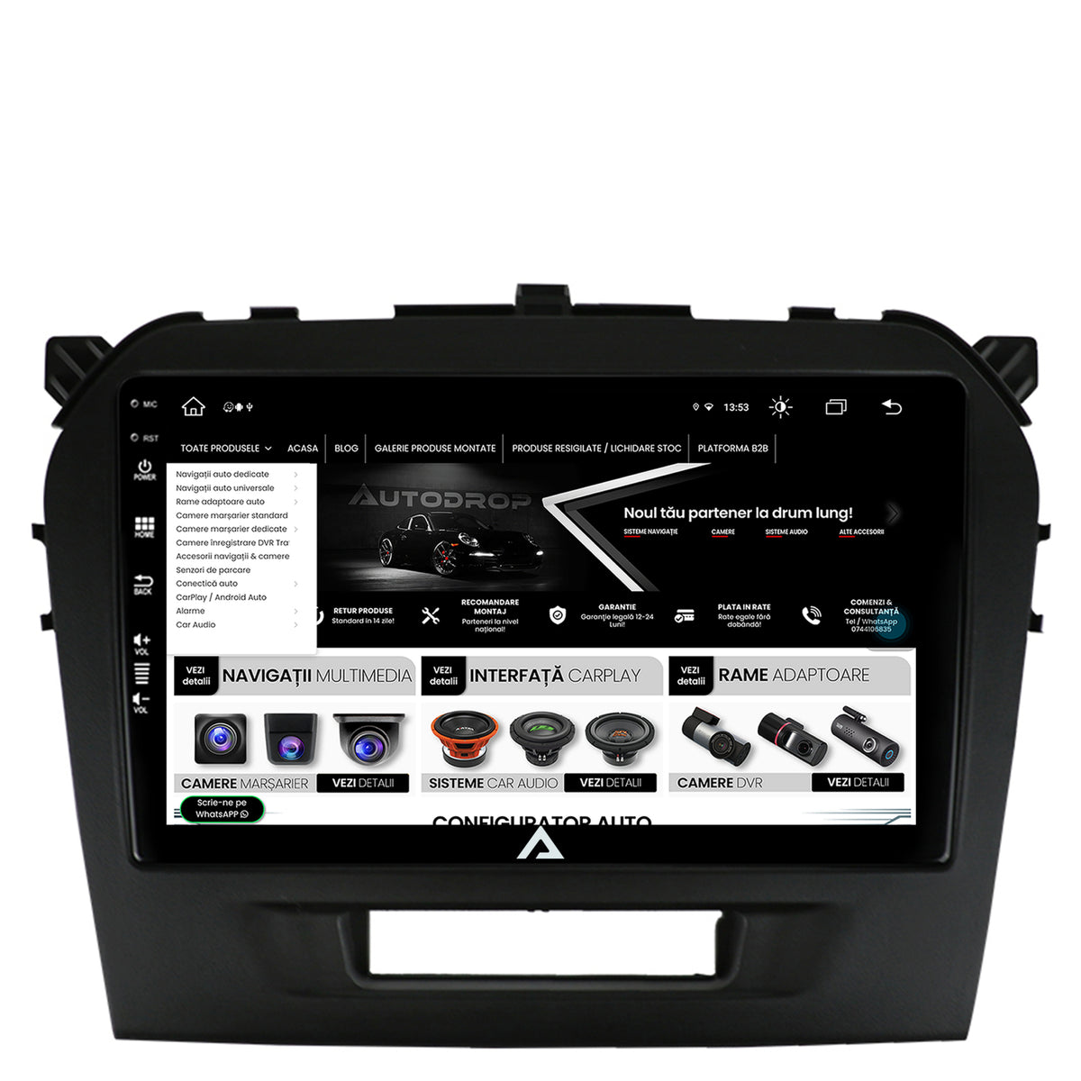 Navigatie Suzuki Vitara (2015+), Android, Z-Octacore / 8GB RAM + 256GB ROM, 9 Inch - AD-BGZ9008+AD-BGRKIT299