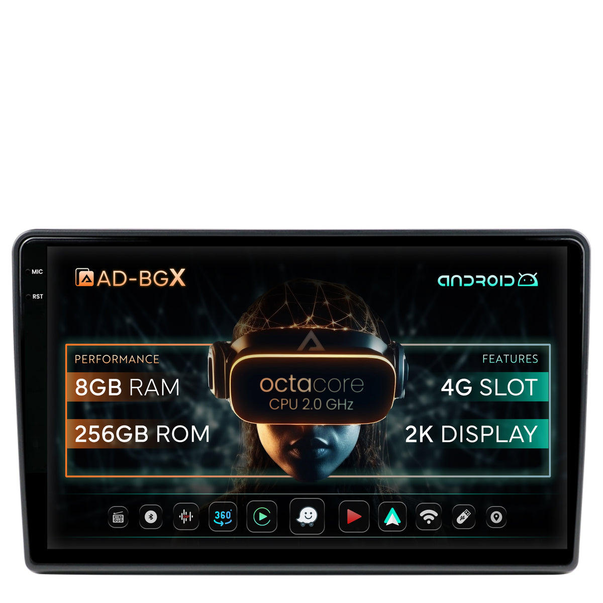 Navigatie Toyota Auris (2012-2014), Android, X-Octacore / 8GB RAM + 256GB ROM, 9.5 Inch - AD-BGX9008+AD-BGRKIT090