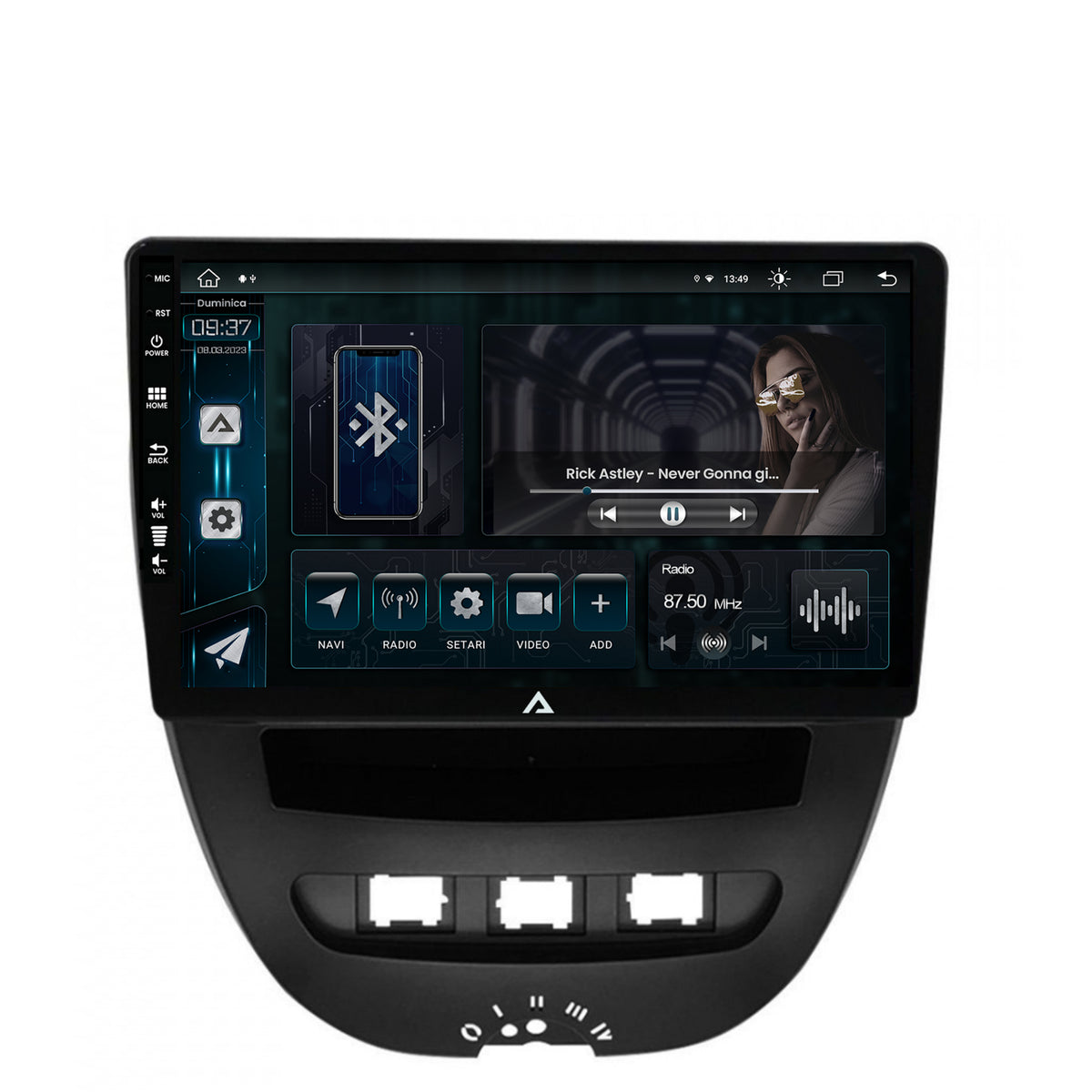 Navigatie Toyota AYGO / Citroen C1 (2005-2014), Android, Z-Octacore / 8GB RAM + 256GB ROM, 10.1 Inch - AD-BGZ9008+AD-BGRKIT099