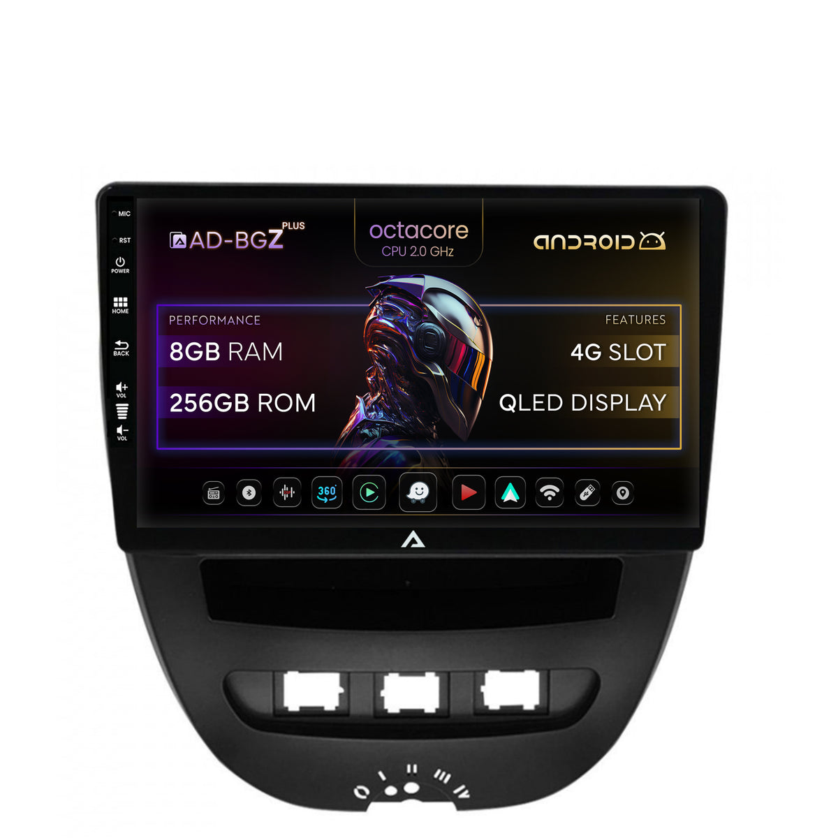 Navigatie Toyota AYGO / Citroen C1 (2005-2014), Android, Z-Octacore / 8GB RAM + 256GB ROM, 10.1 Inch - AD-BGZ9008+AD-BGRKIT099
