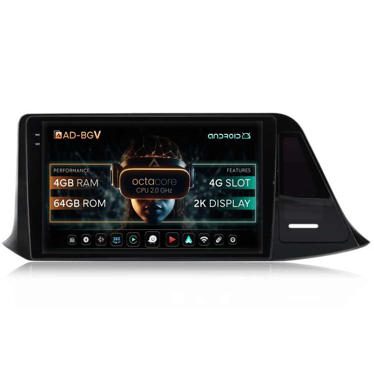 Navigatie Toyota C-HR (2016-2020), Android, V-Octacore / 4GB RAM + 64GB ROM, 9.5 Inch - AD-BGV9004+AD-BGRKIT074