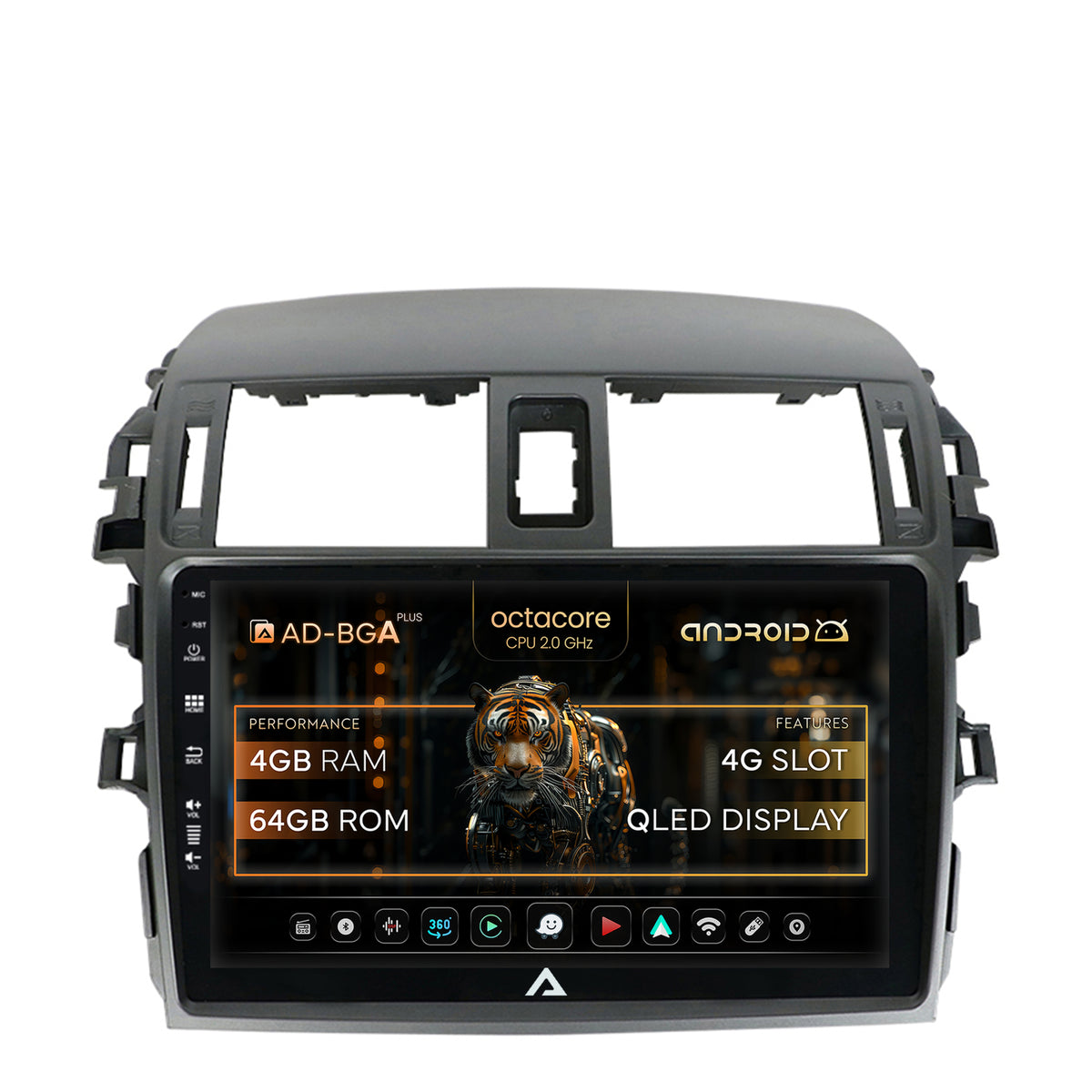 Navigatie Toyota Corolla (2007-2013), Android, A-Octacore / 4GB RAM + 64GB ROM, 9 Inch - AD-BGA9004+AD-BGRKIT067