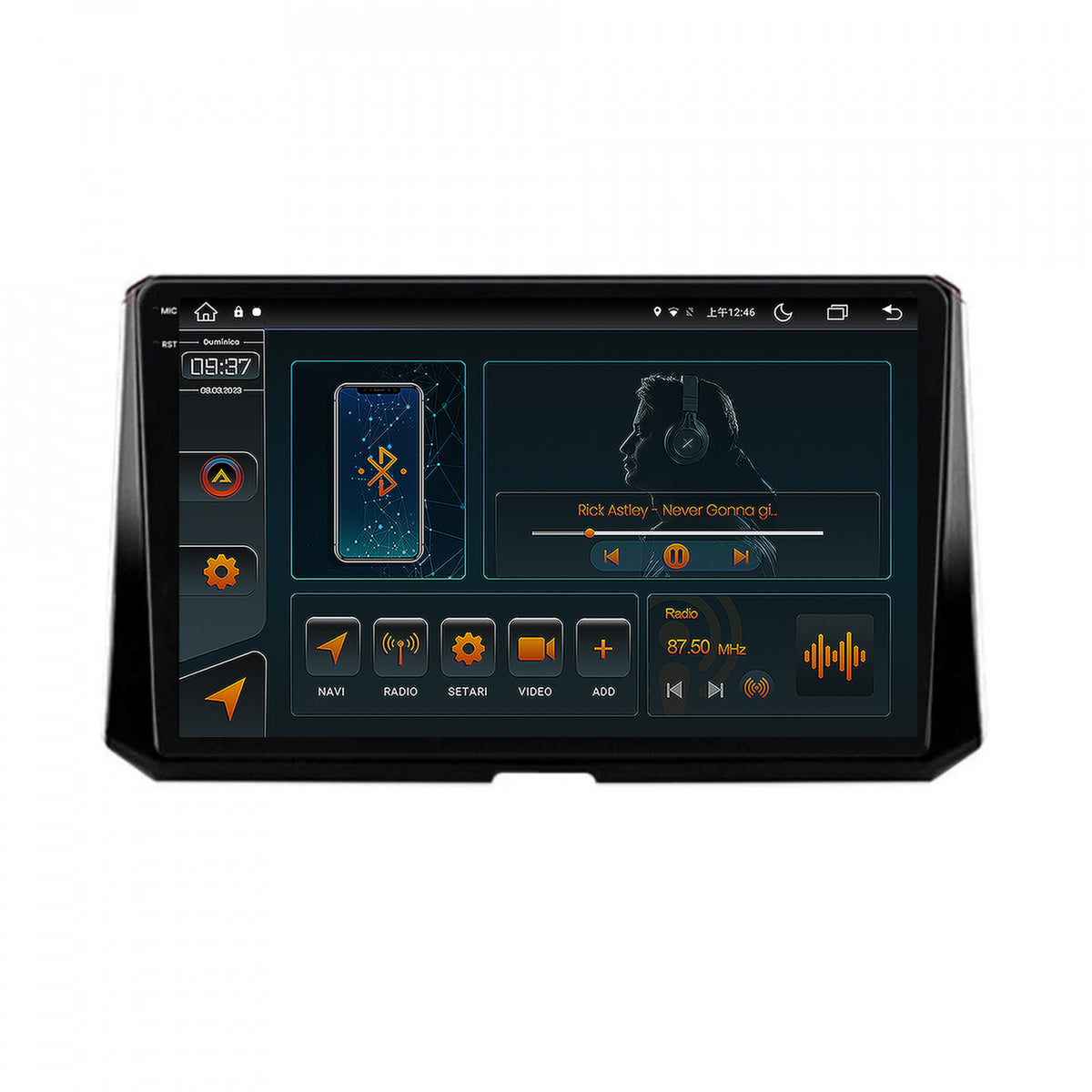 Navigatie Toyota Corolla (2019-2023), Android, V-Octacore / 4GB RAM + 64GB ROM, 10.36 Inch - AD-BGV10004+AD-BGRKIT059