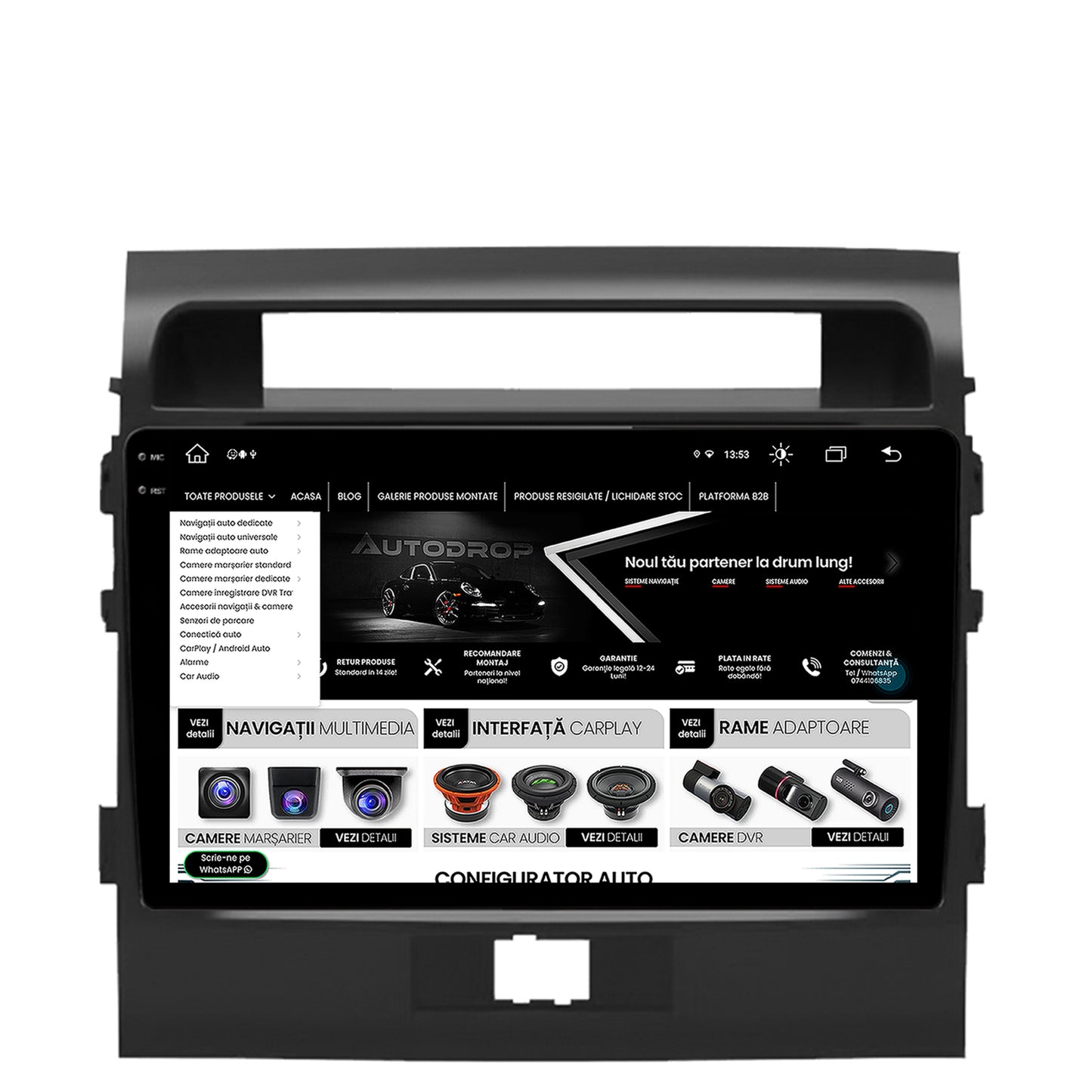 Navigatie Toyota Land Cruiser 200 (2007-2015), Android, V-Octacore / 4GB RAM + 64GB ROM, 9.5 Inch - AD-BGV9004+AD-BGRKIT075