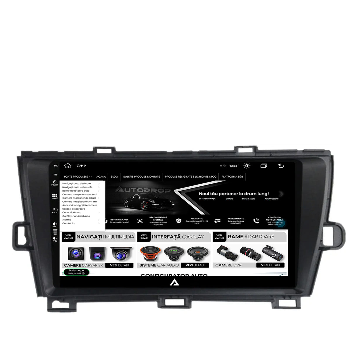 Navigatie Toyota Prius (2009-2014), Android, Z-Octacore / 8GB RAM + 256GB ROM, 9 Inch - AD-BGZ9008+AD-BGRKIT089-B