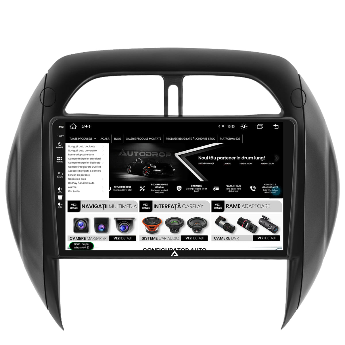 Navigatie Toyota RAV4 (2003-2005), Android, Z-Octacore / 8GB RAM + 256GB ROM, 9 Inch - AD-BGZ9008+AD-BGRKIT109V4