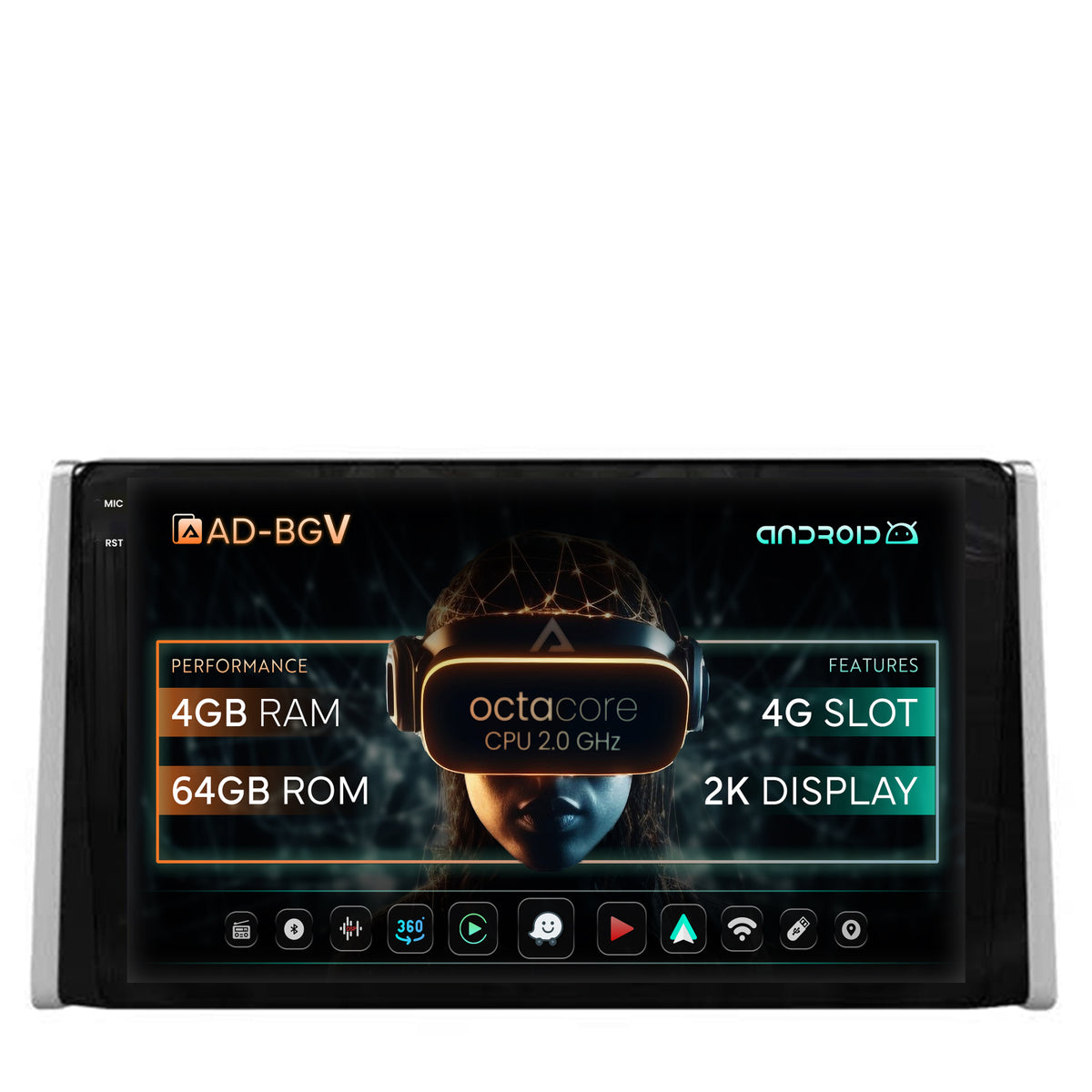 Navigatie Toyota RAV4 (2018+), Android, V-Octacore / 4GB RAM + 64GB ROM, 9.5 Inch - AD-BGV9004+AD-BGRKIT098