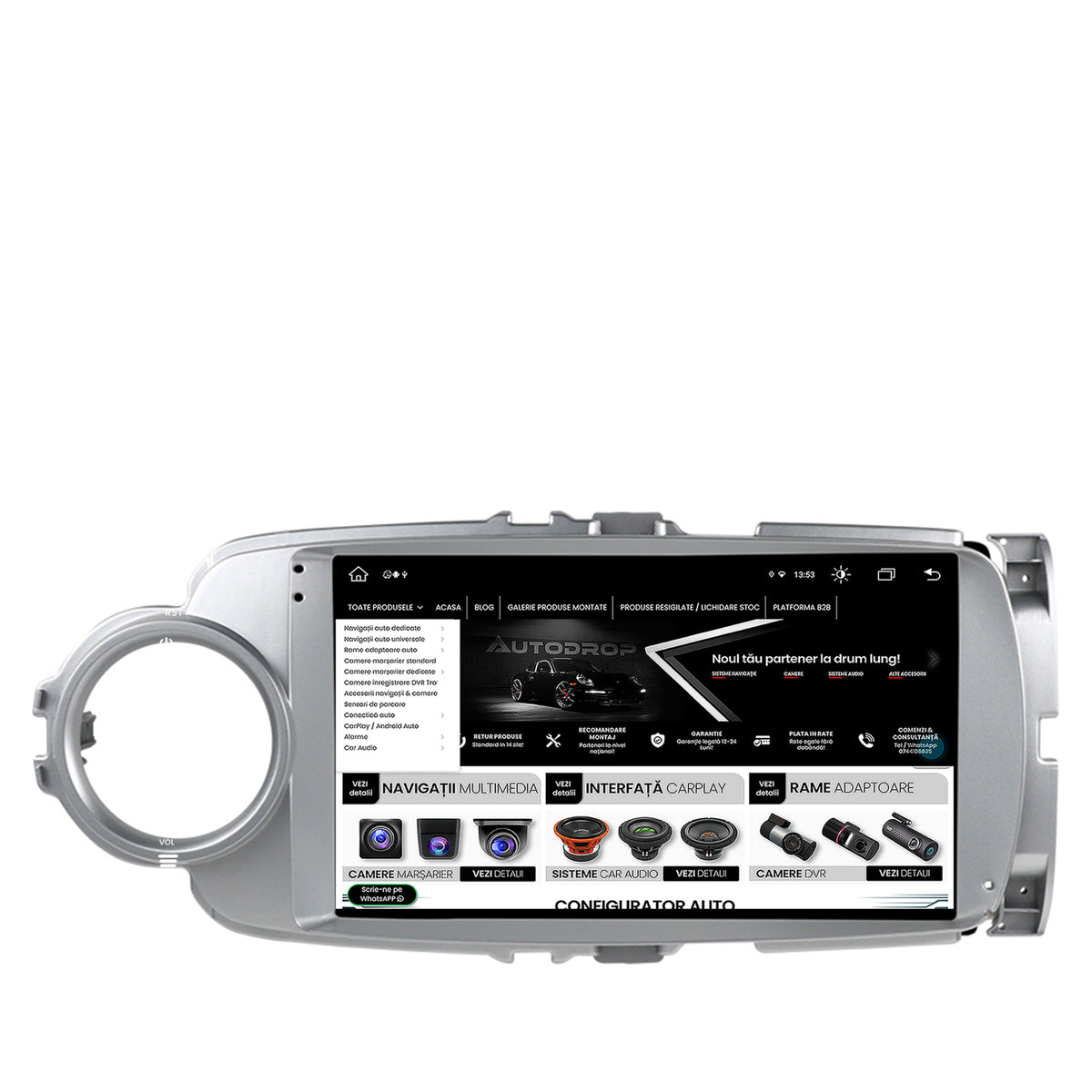 Navigatie Toyota Yaris (2010-2018), Android, X-Octacore / 8GB RAM + 256GB ROM, 9.5 Inch - AD-BGX9008+AD-BGRKIT104