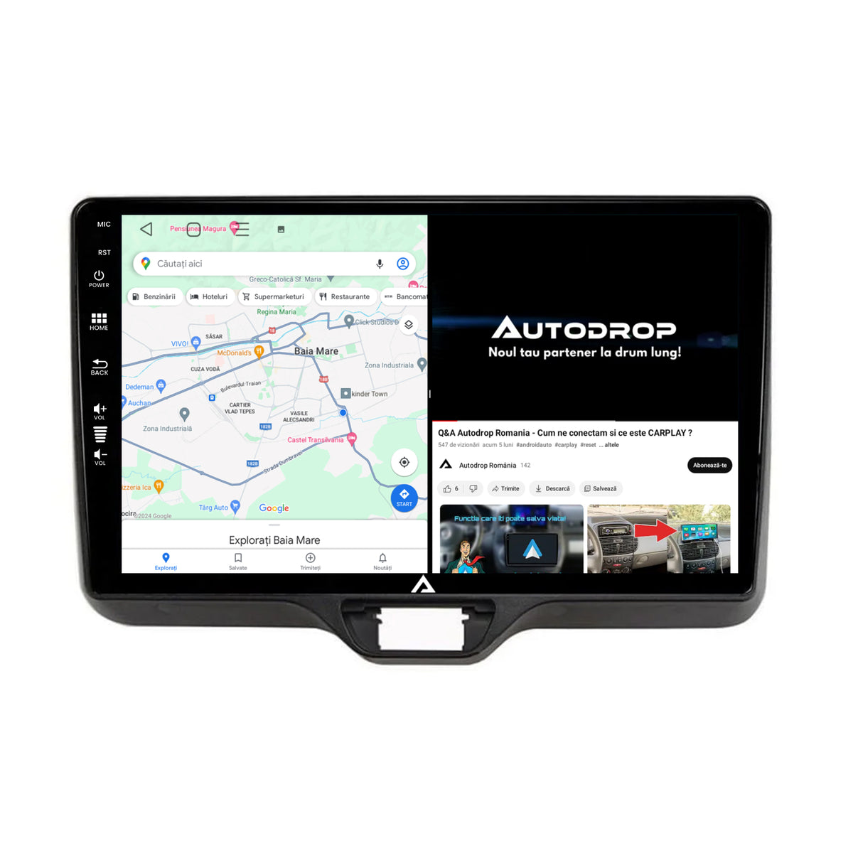 Navigatie Toyota Yaris (2020+), Android, A-Octacore / 4GB RAM + 64GB ROM, 10.1 Inch - AD-BGA10004+AD-BGRKIT105