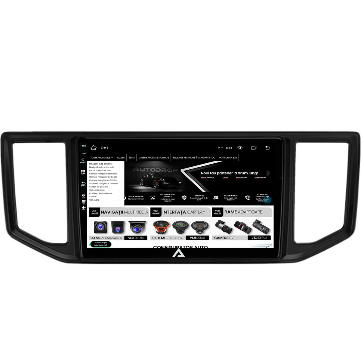 Navigatie Volkswagen Crafter (2017+), Android, Z-Octacore / 8GB RAM + 256GB ROM, 10.1 Inch - AD-BGZ10008+AD-BGRKIT056