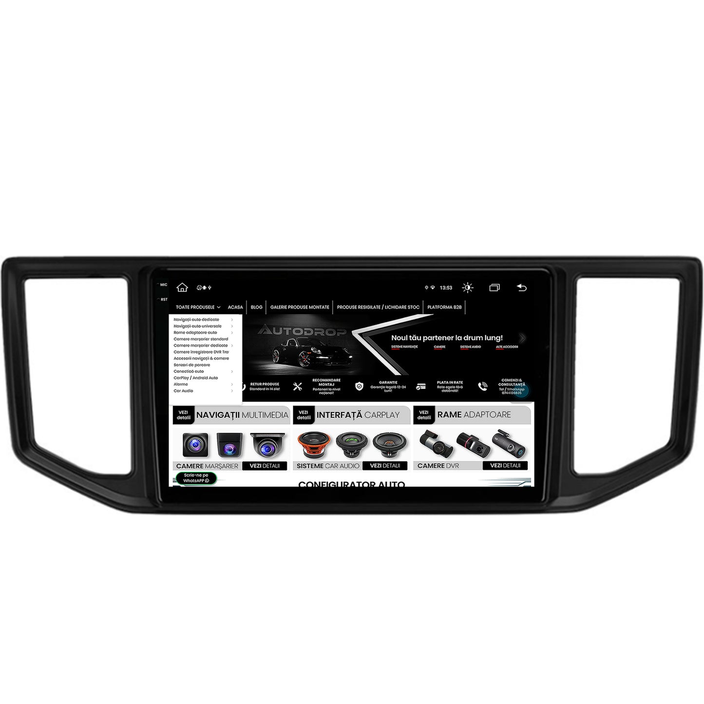 Navigatie Volkswagen Crafter (2017+), Android, V-Octacore / 4GB RAM + 64GB ROM, 10.36 Inch - AD-BGV10004+AD-BGRKIT056