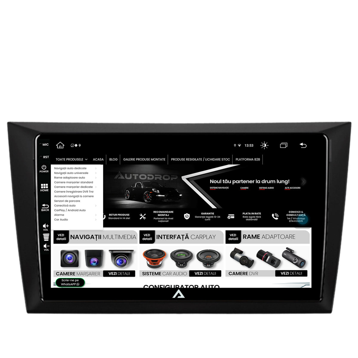 Navigatie Volkswagen Golf 6, Android, Z-Octacore / 8GB RAM + 256GB ROM, 9 Inch - AD-BGZ9008+AD-BGRKIT024V2