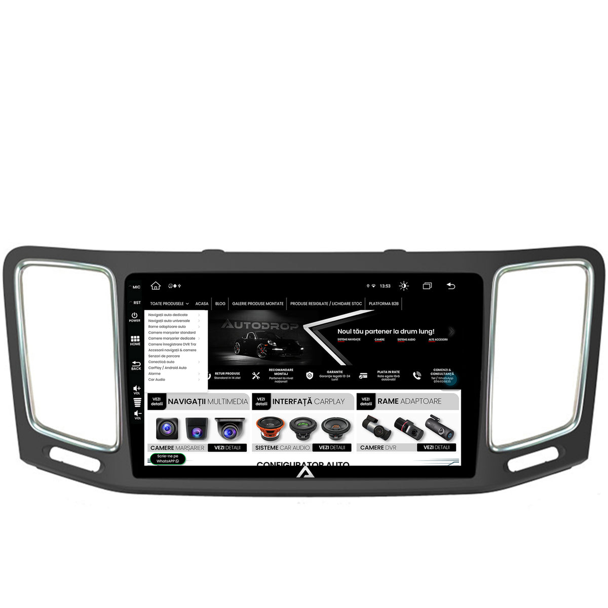 Navigatie Volkswagen Sharan / Seat Alhambra (2010-2018), Android, Z-Octacore / 8GB RAM + 256GB ROM, 9 Inch - AD-BGZ9008+AD-BGRKIT044