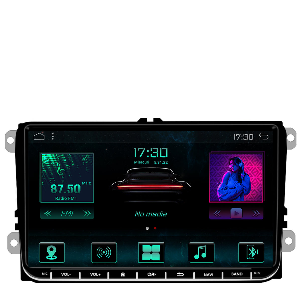 Navigatie Volkswagen, Skoda, Seat, Android 13, A-Octacore / 4GB RAM + 64GB ROM, 9 Inch - AD-BGAW9AC