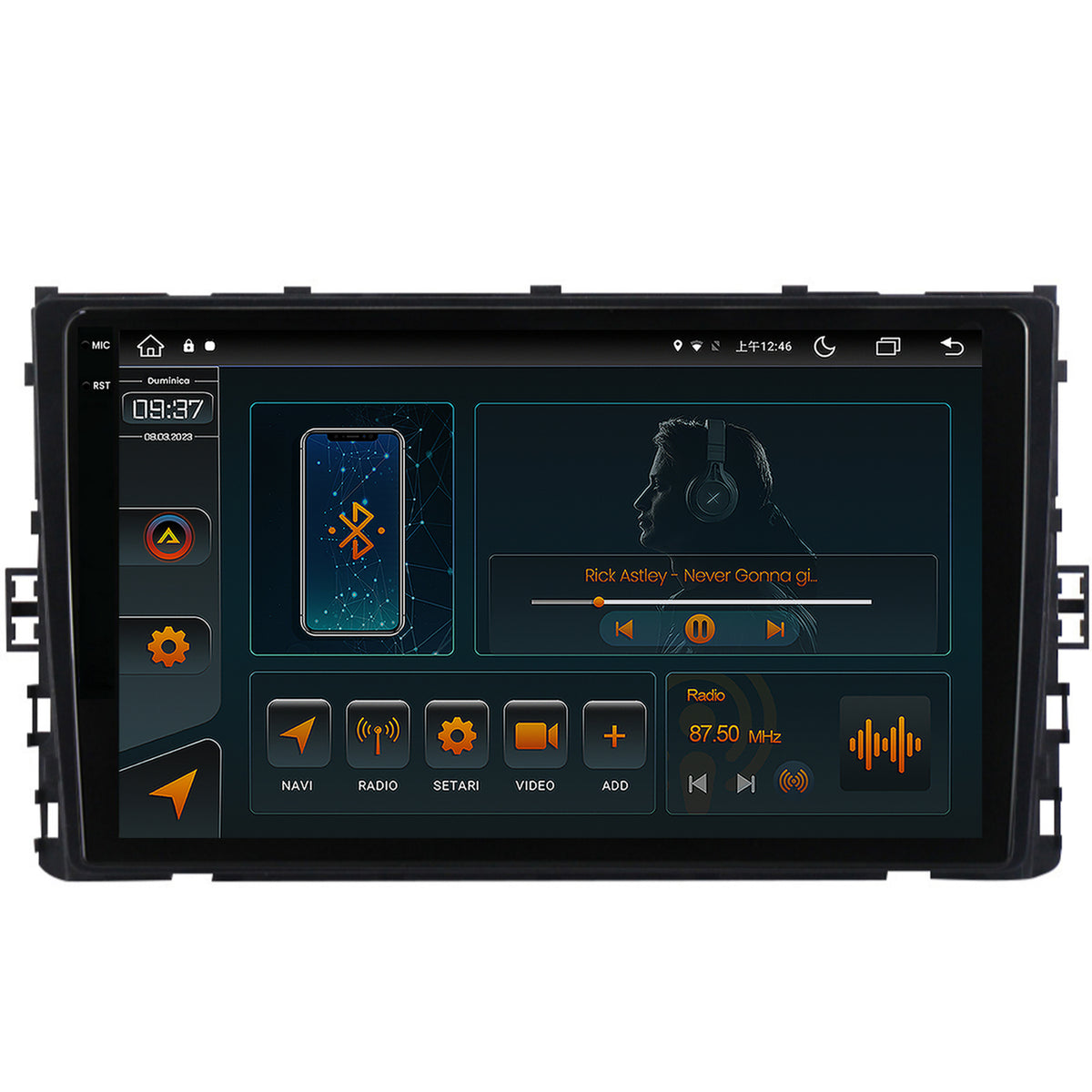 Navigatie Volkswagen Taigo (2021+), Android, V-Octacore / 4GB RAM + 64GB ROM, 9.5 Inch - AD-BGV9004+AD-BGRKIT041V5