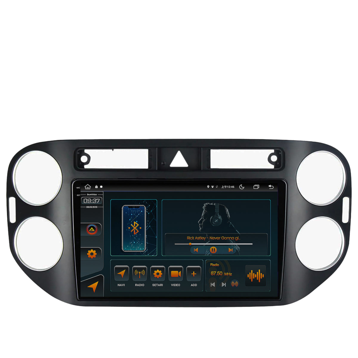 Navigatie Volkswagen Tiguan (2008-2010) / VW Golf 5 Plus (2004-2012), Android, V-Octacore / 4GB RAM + 64GB ROM, 9.5 Inch - AD-BGV9004+AD-BGRKIT035-0810