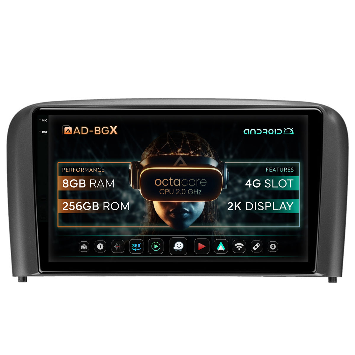 Navigatie Volvo S80 (1998-2004), Android, X-Octacore / 8GB RAM + 256GB ROM, 9.5 Inch - AD-BGX9008+AD-BGRKIT404