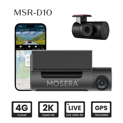 Camera auto DVR MOSERA D10 4G Cloud 4K UHD cu Wi-Fi și GPS, Night Vision, monitorizare live, mod parcare și control din aplicație